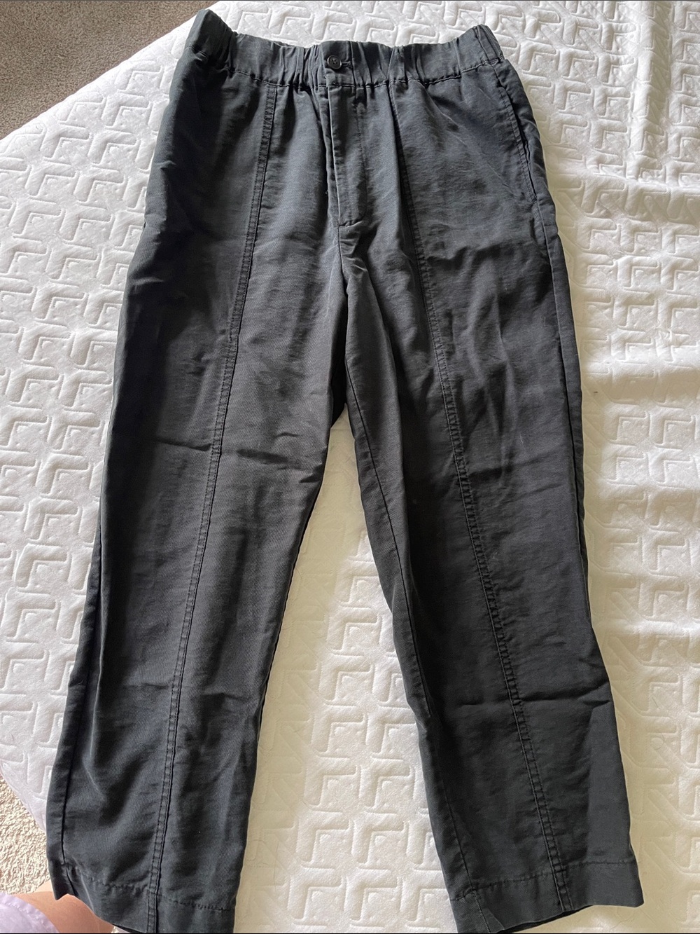 Madewell Black Elastic Waist Straight Pants